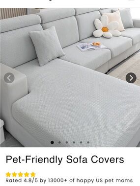 Pet-Friendly Light Gray Textured Sofa Cover
